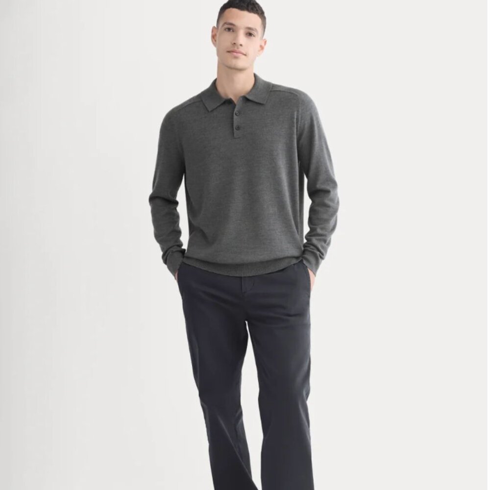 Men's Everlane - Ultrasoft Polo Sweater - Charcoal - Size M - Never Worn!